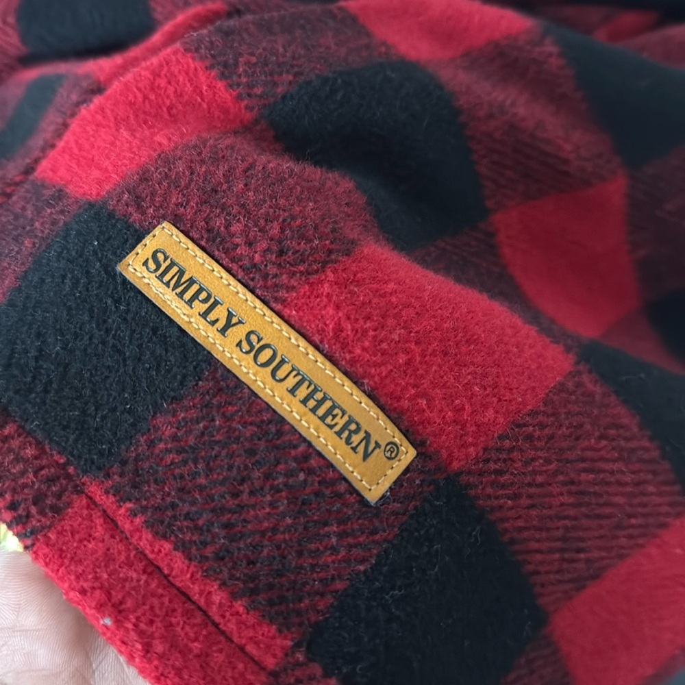 Simply Southern plaid checkerboard button coat jacket - Picture 2 of 5